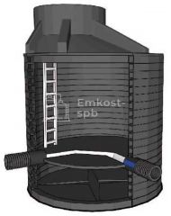 Канализационный лотковый угловой колодец FD