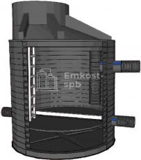 Канализационный колодец FD с трубчатым перепадом