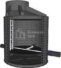 Канализационный лотковый тройниковый колодец FD